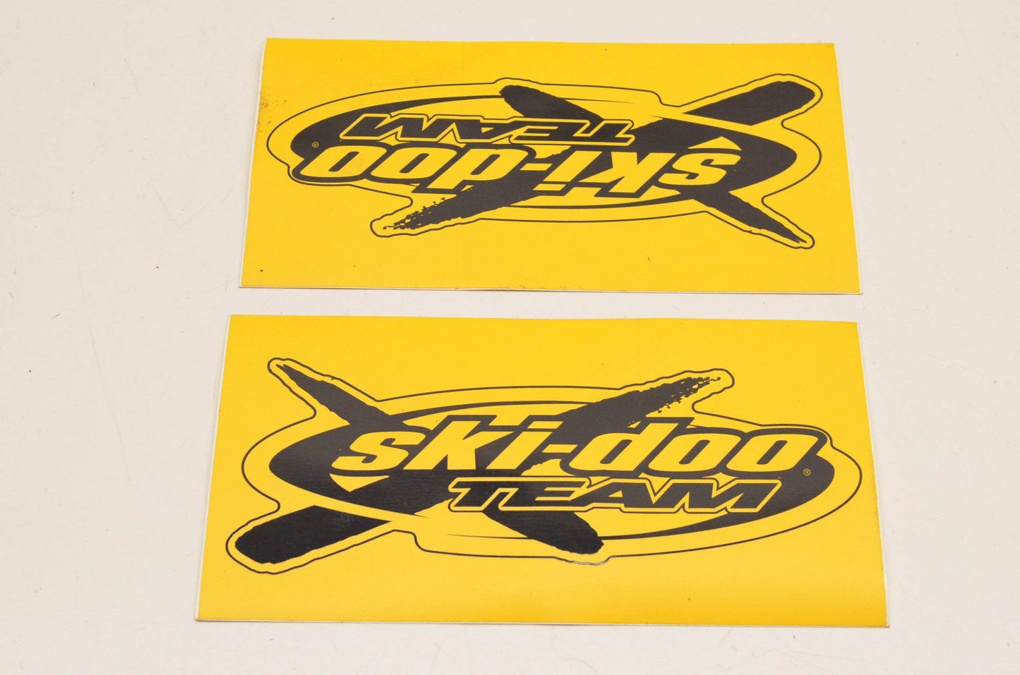 Aftermarket Yellow Team Stickers 4"x8". Qty 2 NOS