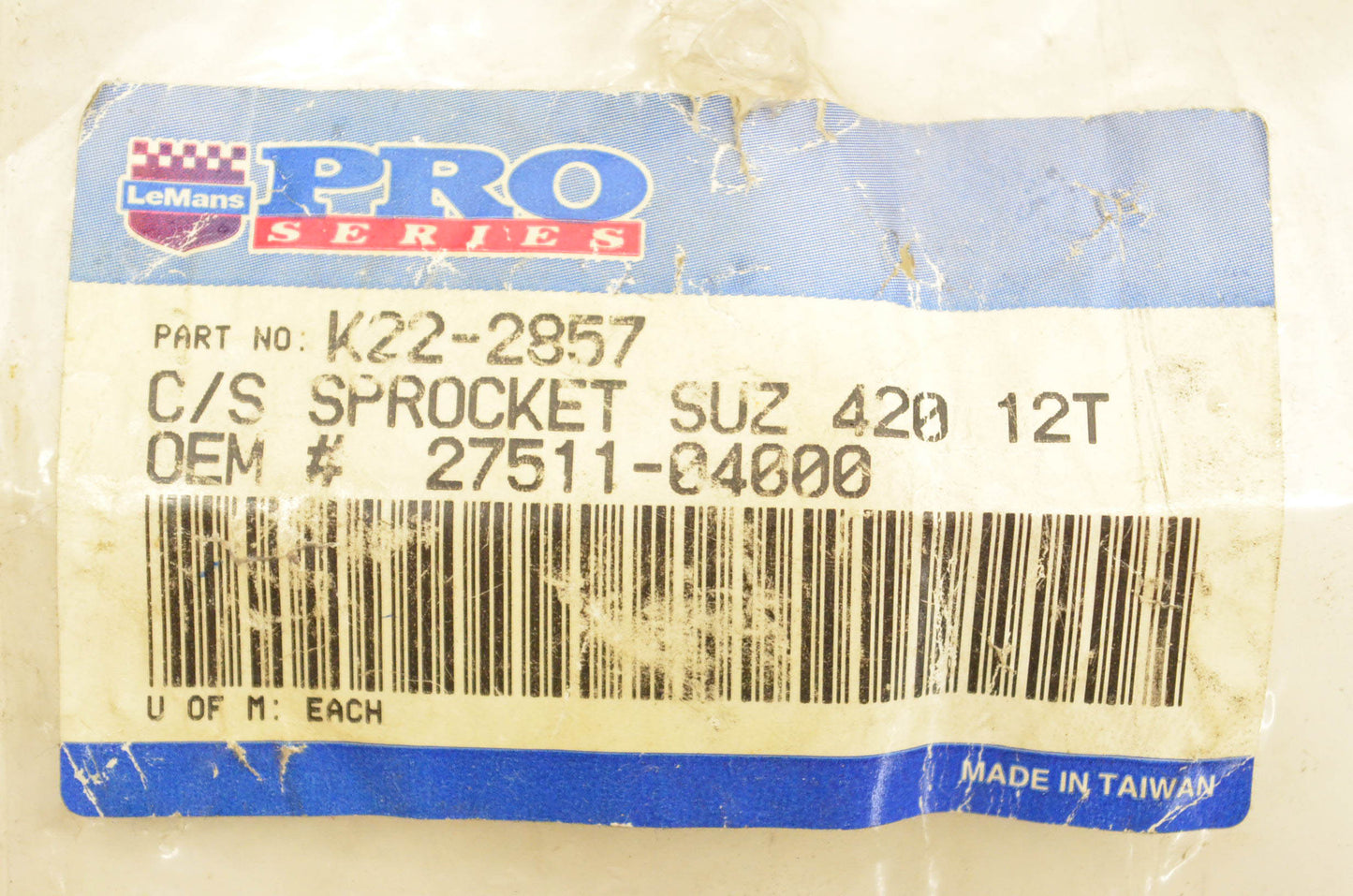 Lemans K22-2857, 27511-04000 Pro Series Sprocket 12 Tooth NOS