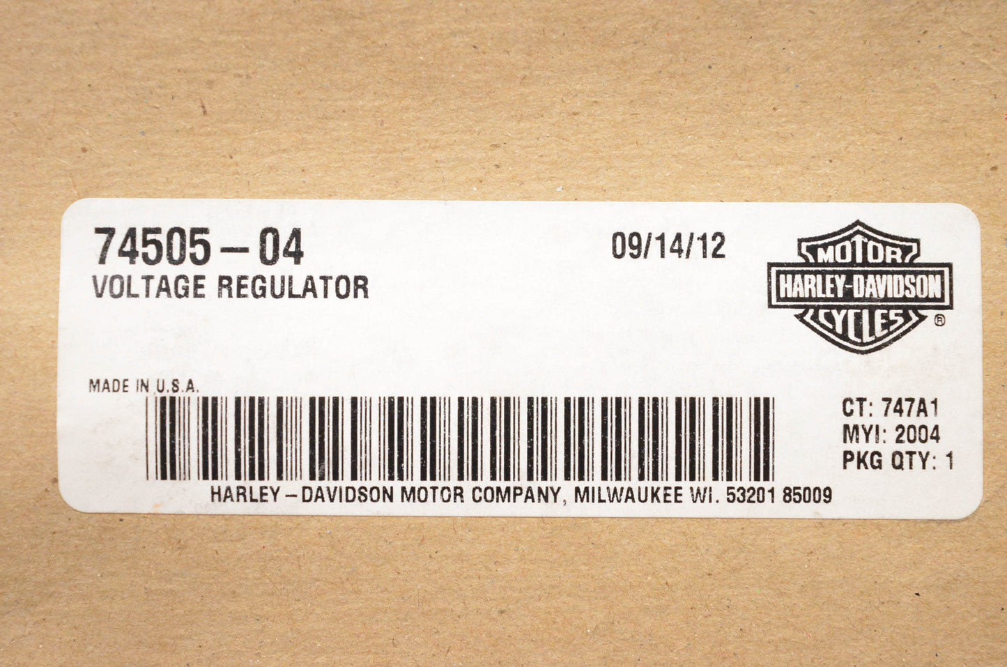 New OEM Harley Davidson 74505-04 Voltage Regulator NOS