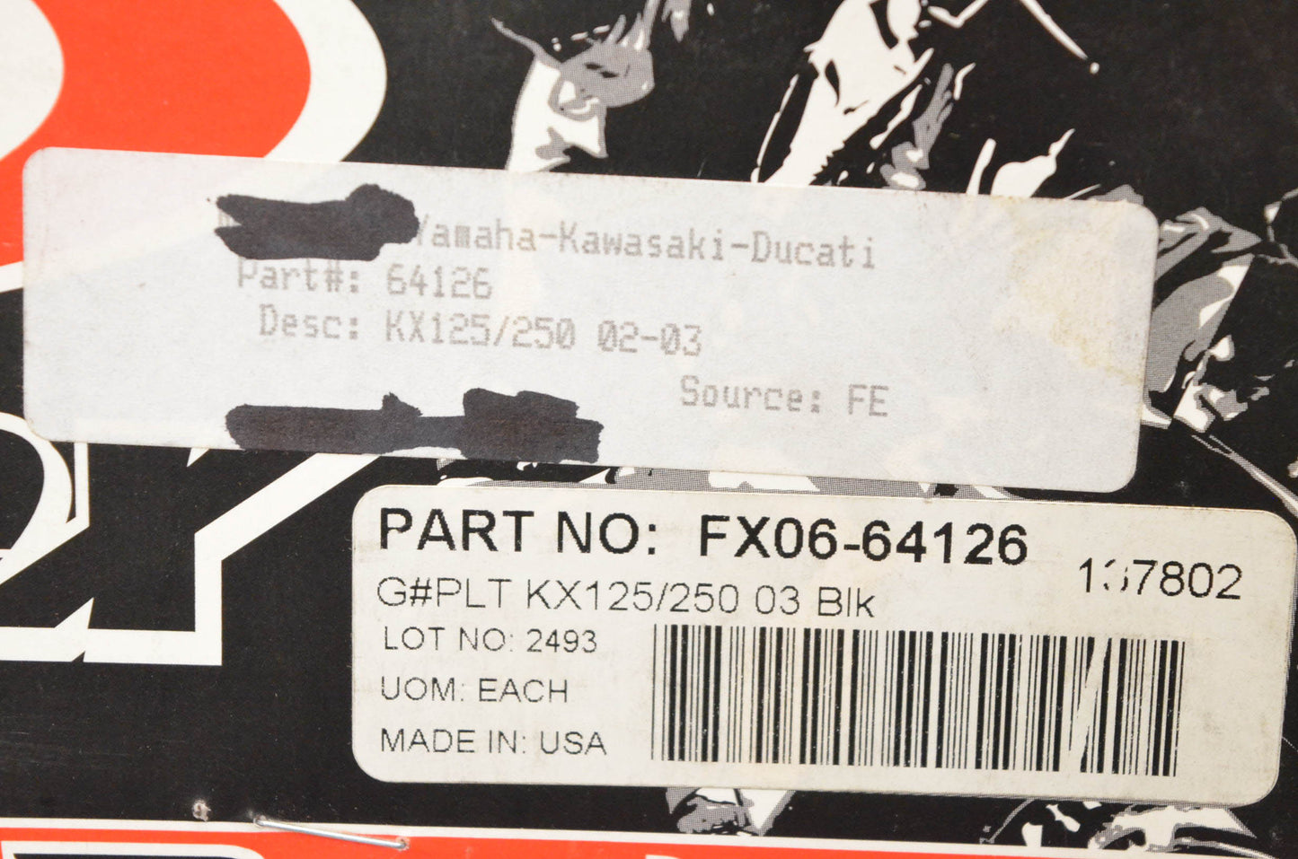 Factory Effex FX06-64126, 64126 Pre Cut Number Plate Black Background Kit NOS