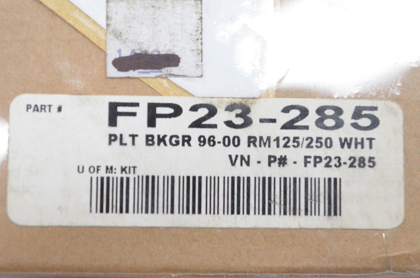 Factory Concepts FP23-285 Pre Cut Number Plate White Background Kit NOS