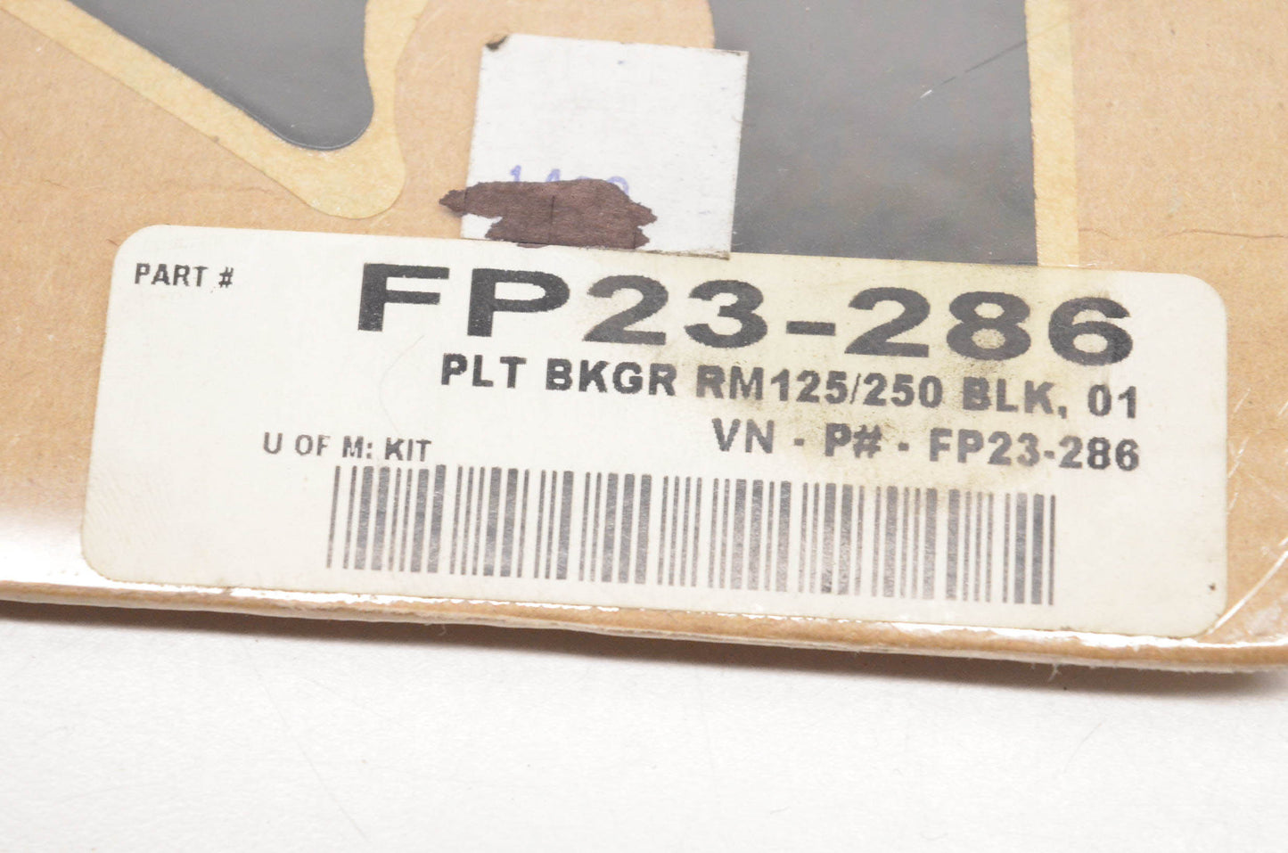 Factory Concepts FP23-286 Pre Cut Number Plate Black Background Kit NOS