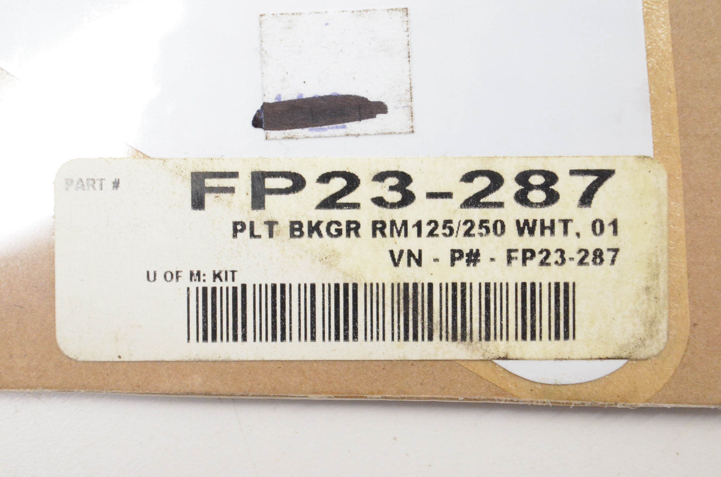 Factory Concepts FP23-287 Pre Cut Number Plate White Background Kit NOS