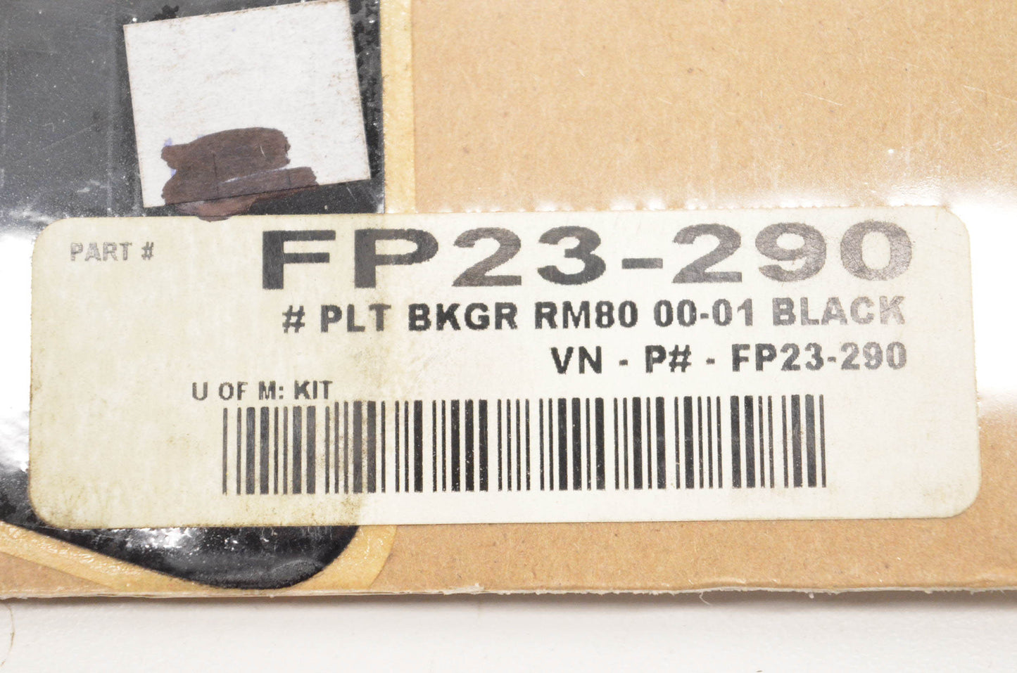 Factory Concepts FP23-290 Pre Cut Number Plate Black Background Kit NOS