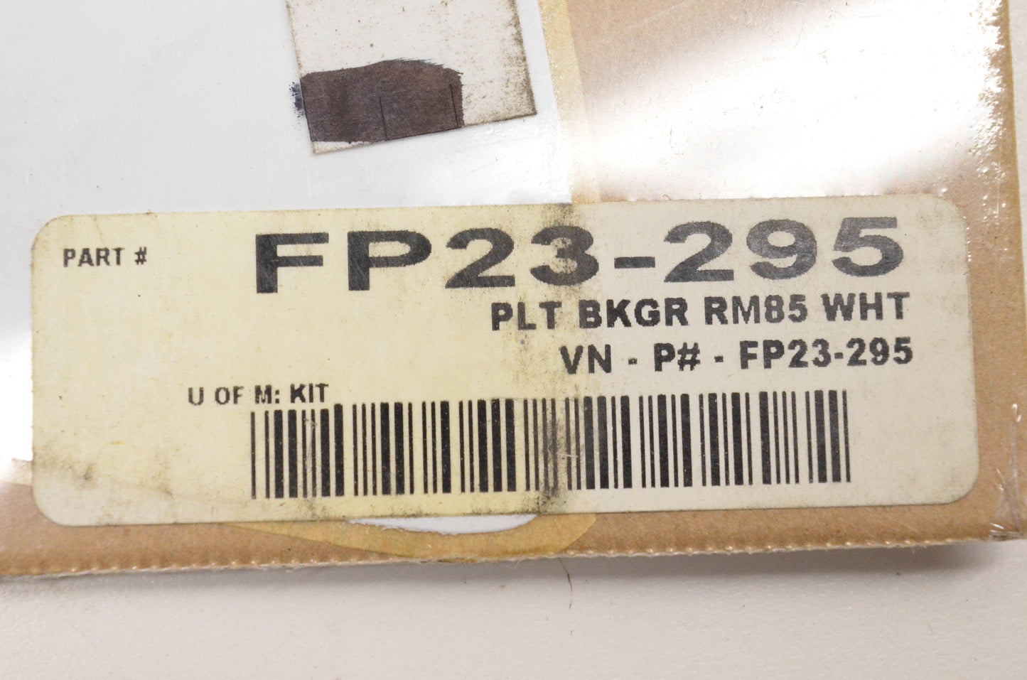 Factory Concepts FP23-295 Pre Cut Number Plate White Background Kit NOS