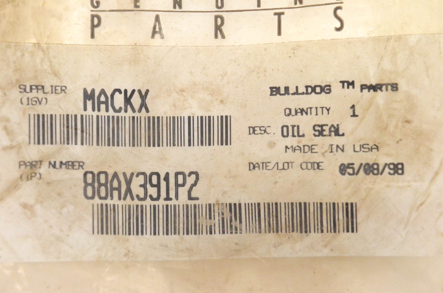 Mack 88AX391P2 Oil Seal NOS