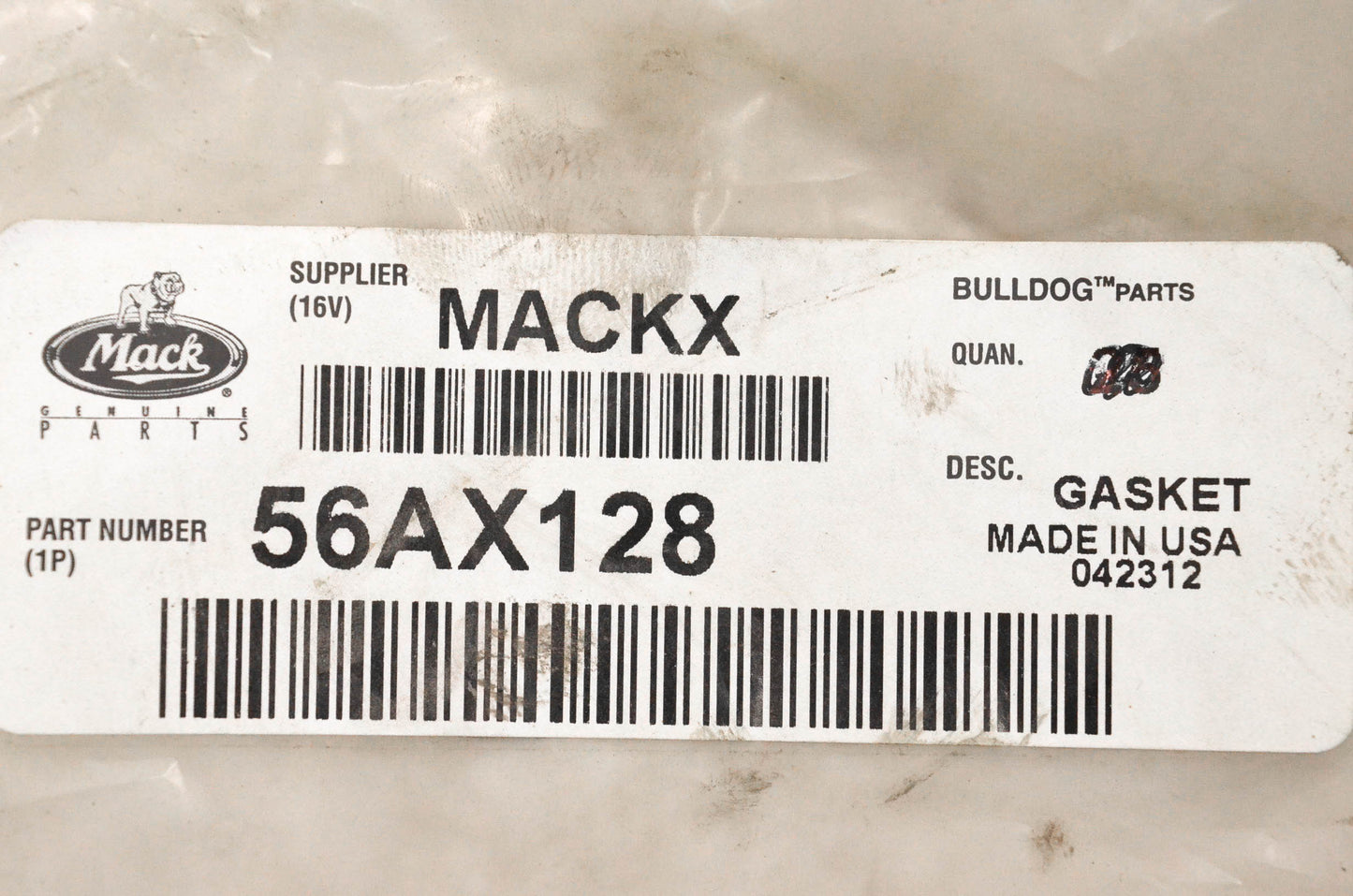 Mack 56AX128 Gasket 6 Hole NOS
