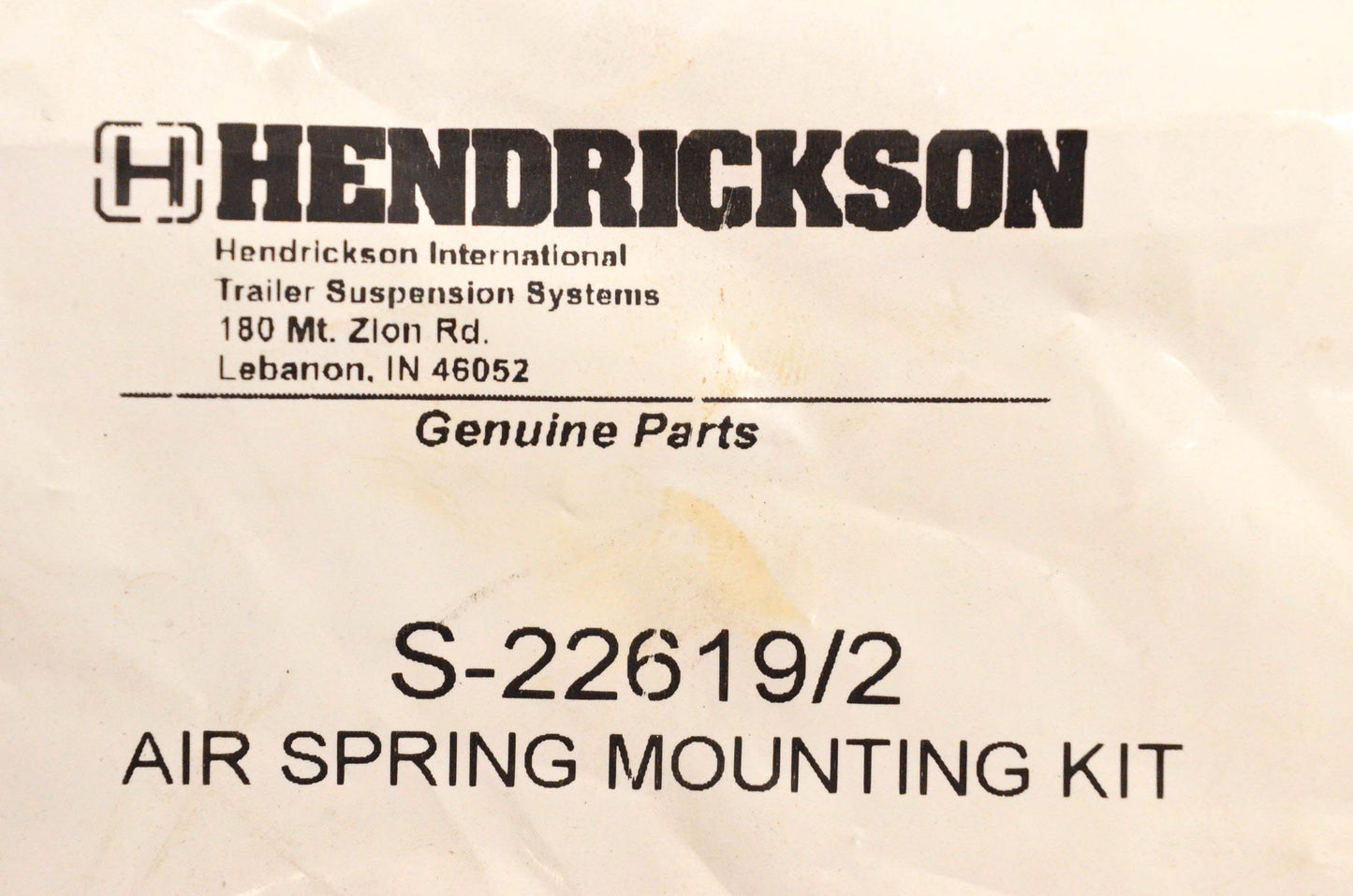 Hendrickson S-22619/2 Air Spring Mounting Kit NOS