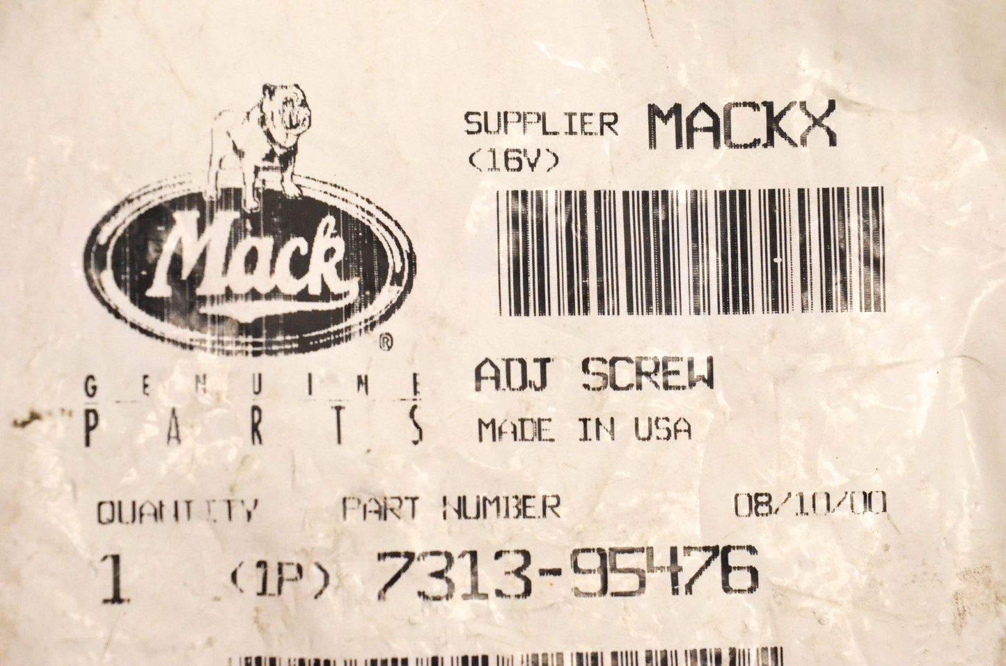 Mack 7313-95476 Adjusting Screw NOS