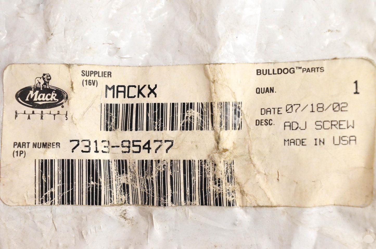 Mack 7313-95477 Adjusting Screw NOS
