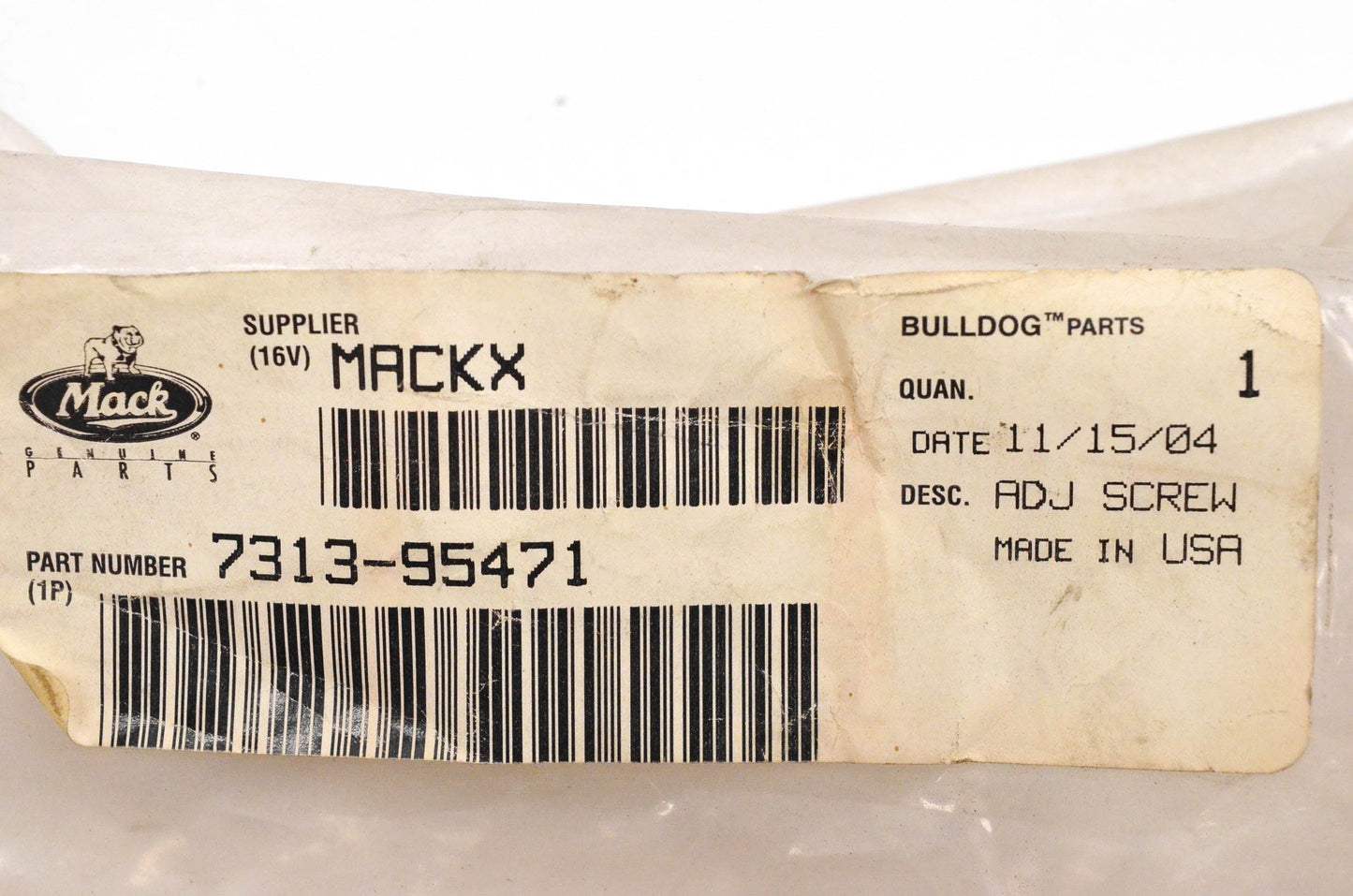 Mack 7313-95471 Adjusting Screw NOS