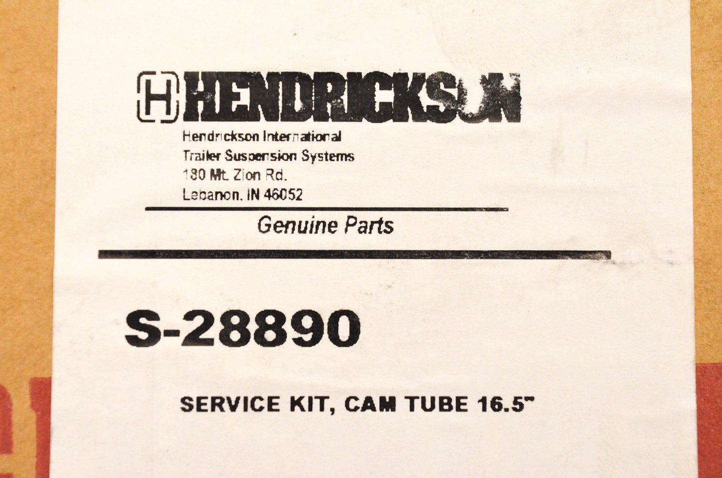 Hendrickson S-28890 Cam Tube 16.5" Service Kit NOS