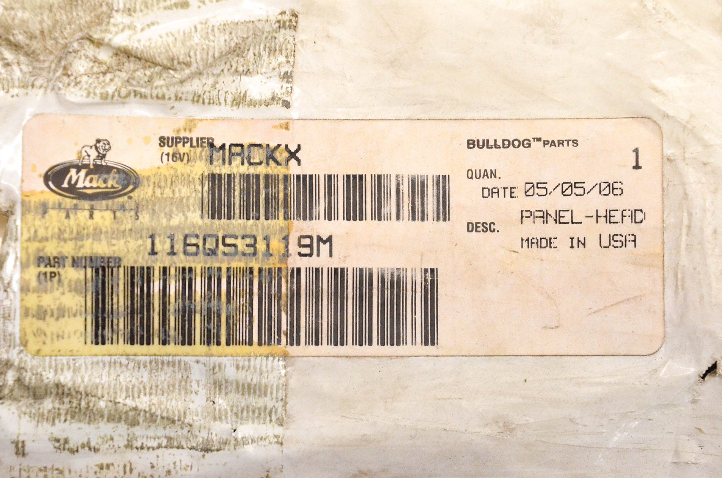 Mack 116QS3119M, 25158399 Headlight Panel
