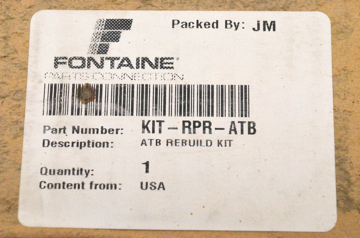 Fontaine KIT-RPR-ATB, KITRPRATB ATB Repair Kit NOS
