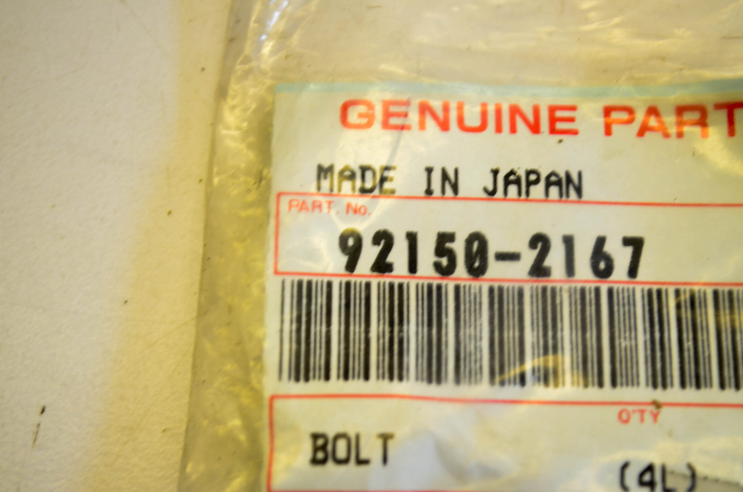 New OEM Kawasaki 92150-2167 Bolt NOS
