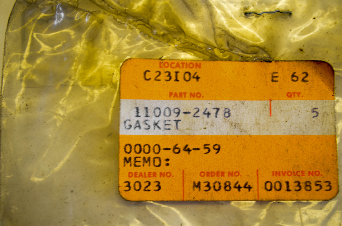 New OEM Kawasaki 11009-2478 Gasket NOS