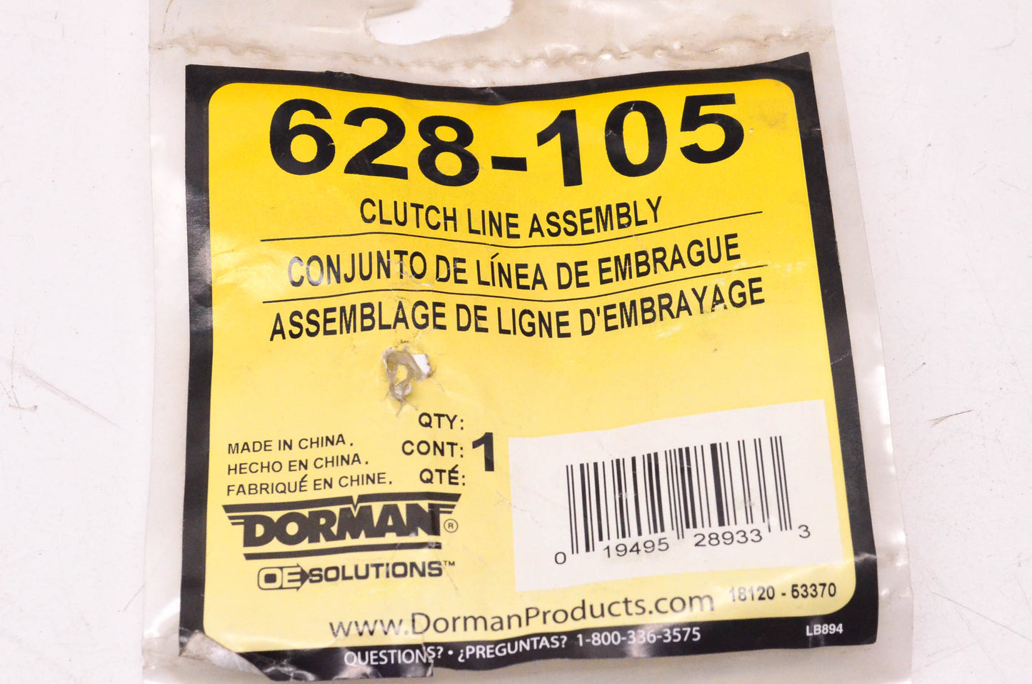 Dorman 628-105 Clutch Line Assembly NOS