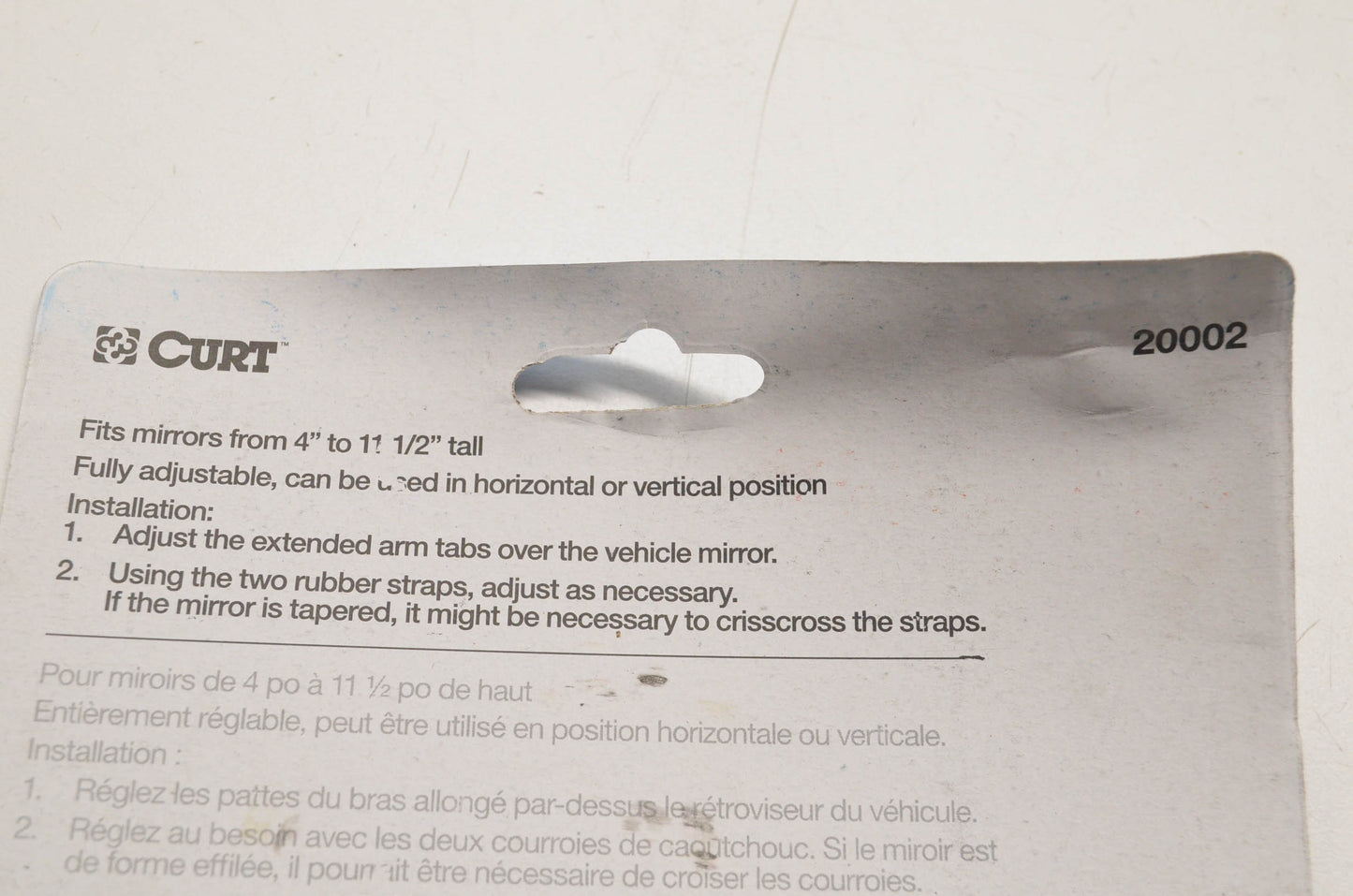 Curt 20002 Extended View Tow Mirror Kit NOS