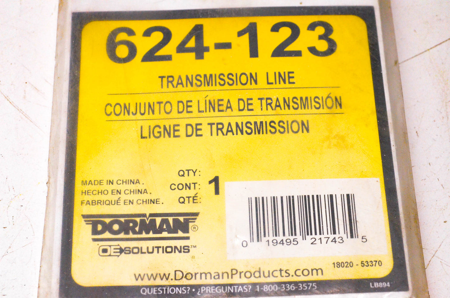 Dorman 624-123 Transmission Line NOS