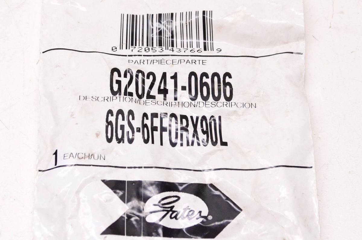 Gates G20241-0606, 6GS-6FF0RX90L GlobalSpiral 3/8" Hydraulic Coupling NOS