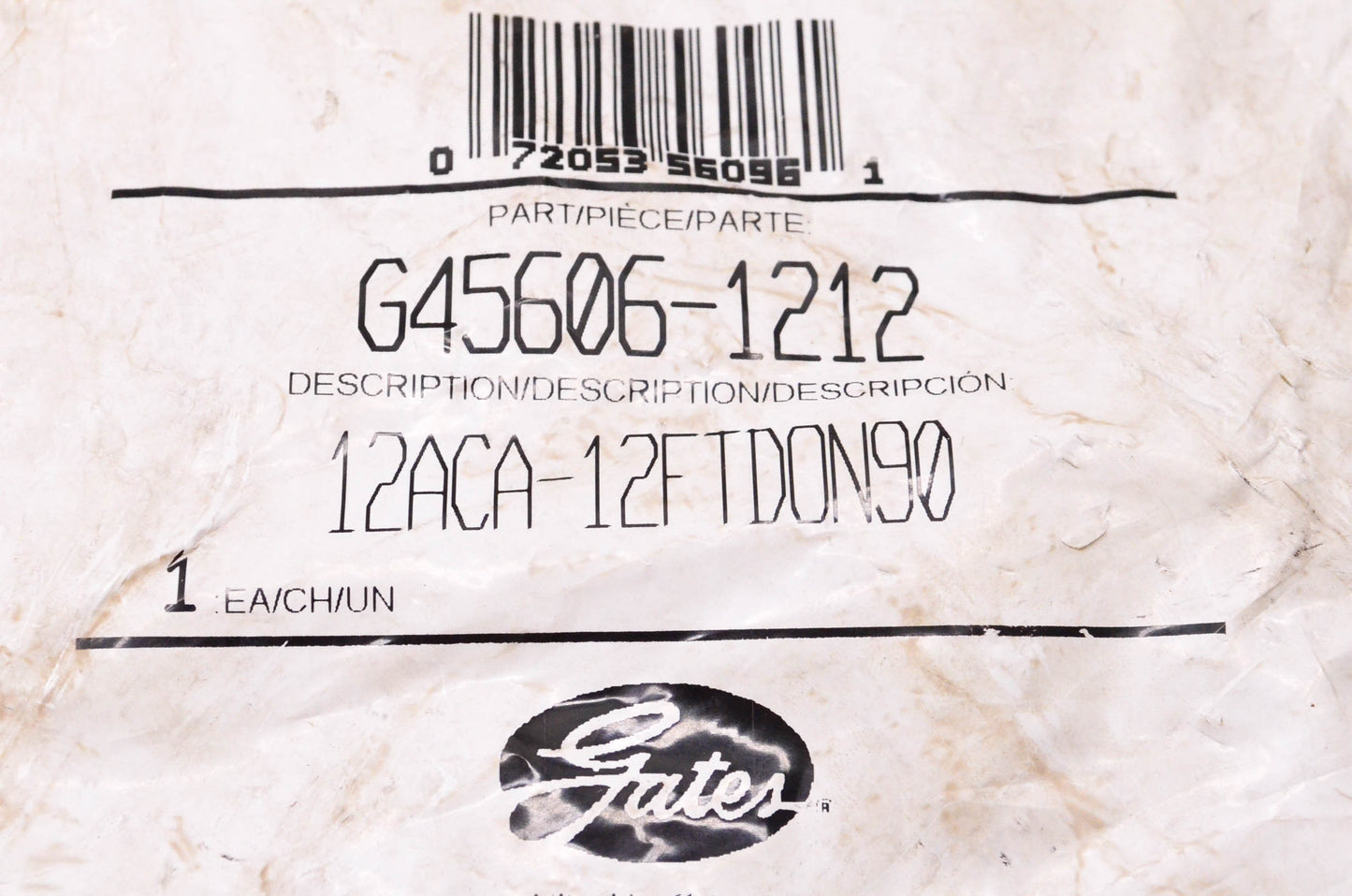 Gates G45606-1212, 12ACA-12FTDON90 PolarSeal Hydraulic Coupling NOS