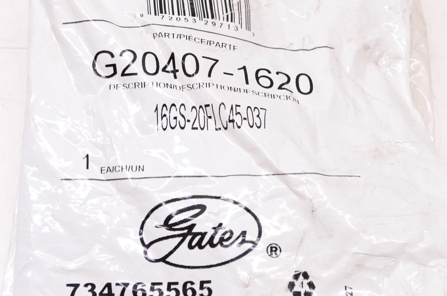 Gates G20407-1620, 16GS-20FLC45-037 GlobalSpiral 1" Hydraulic Coupling NOS