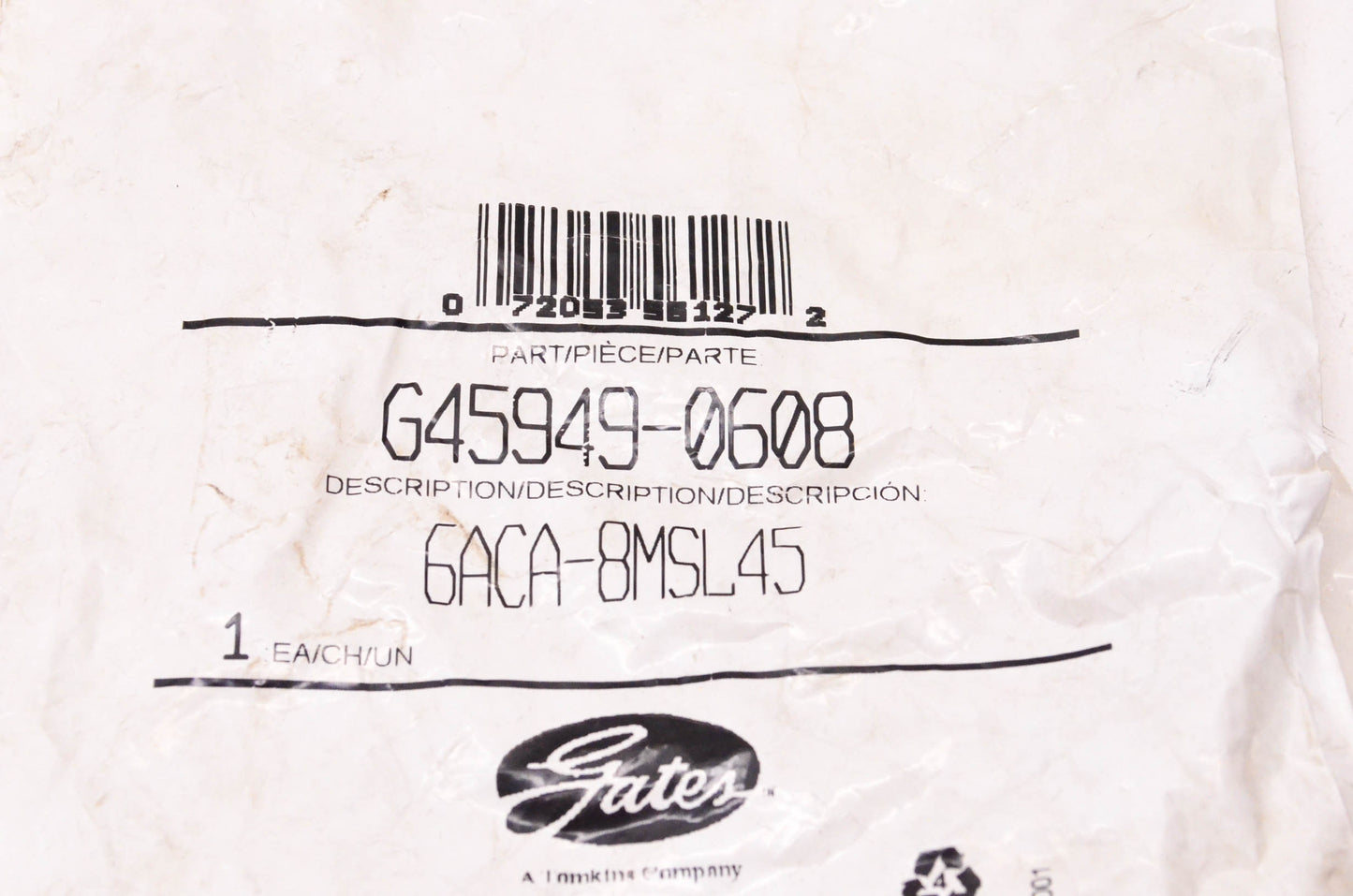 Gates G45949-0608, 6ACA-8MSL45 PolarSeal AC Coupling NOS