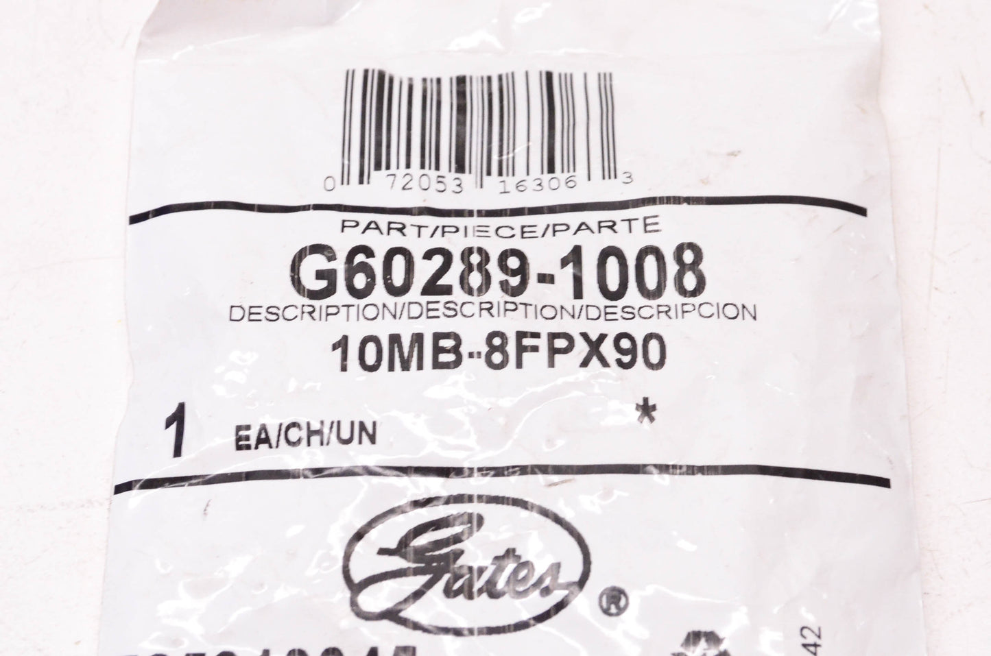 Gates G60289-1008, 10MB-8FPX90 Hose Adapter NOS
