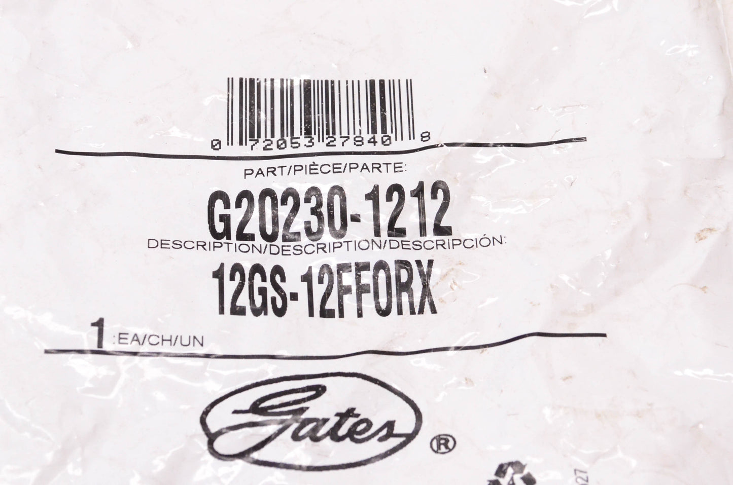 Gates G20230-1212, 12GS-12FFORX Hydraulic Hose Fitting NOS