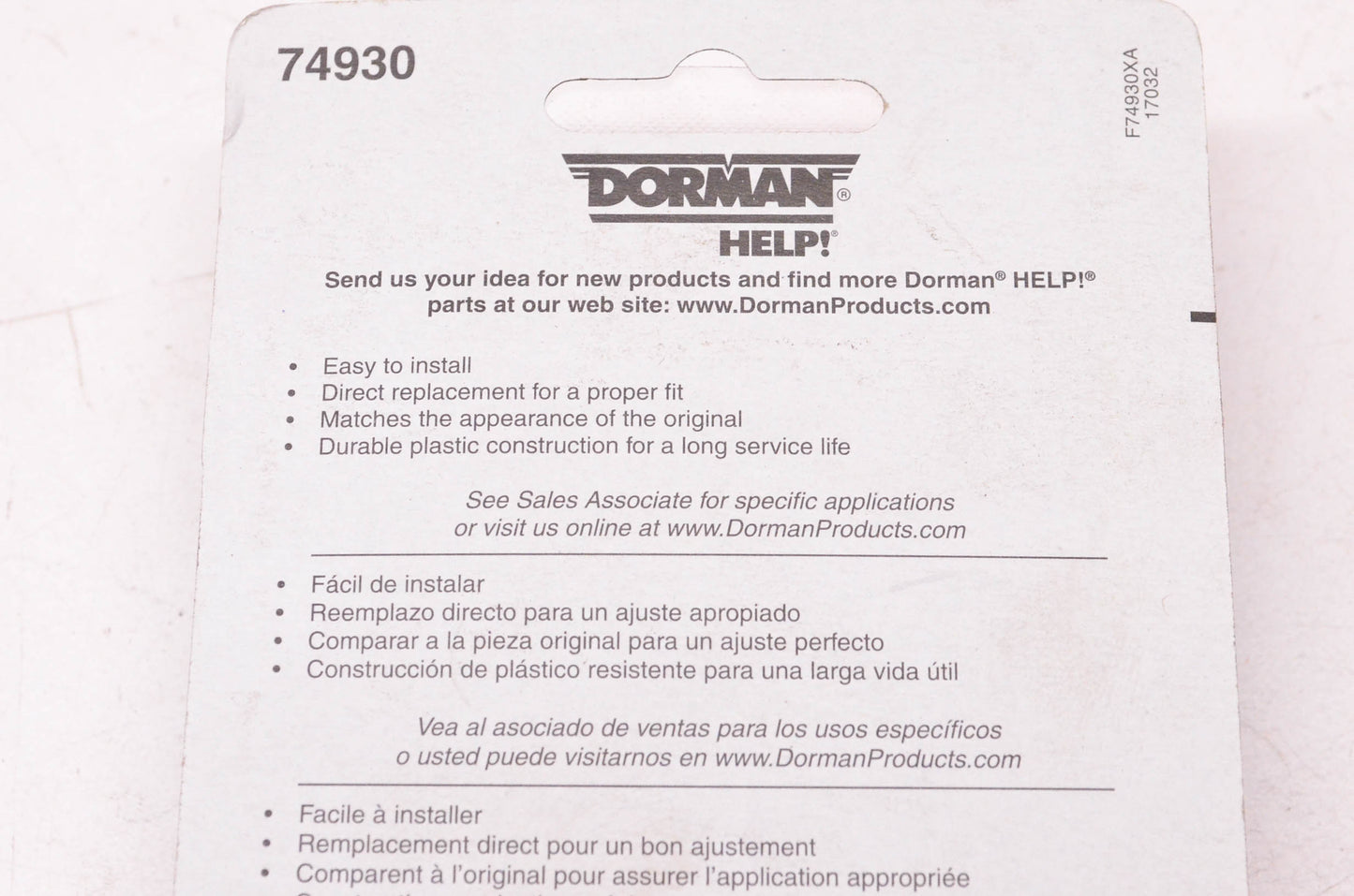 Dorman 74930 Console Lid Latch NOS