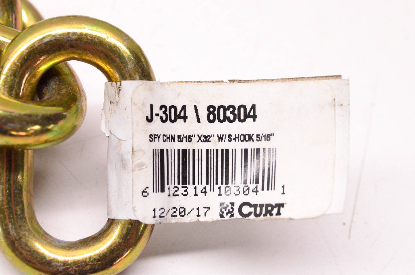 Curt 80304, J-304 5/16" x 32" Safety Chain Assembly W/ S-Hook NOS