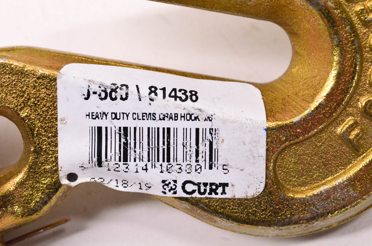 Curt 81438, J-380 Heave Duty Clevis Grab Hook 3/8" NOS