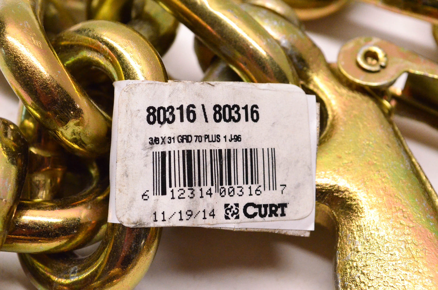 Curt 80316 31" Safety Chain Assembly w/ 3/8" S-Hook NOS