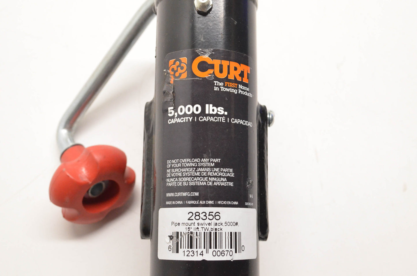 Curt 28356 Pipe Mount 5000lbs Swivel Jack Kit NOS