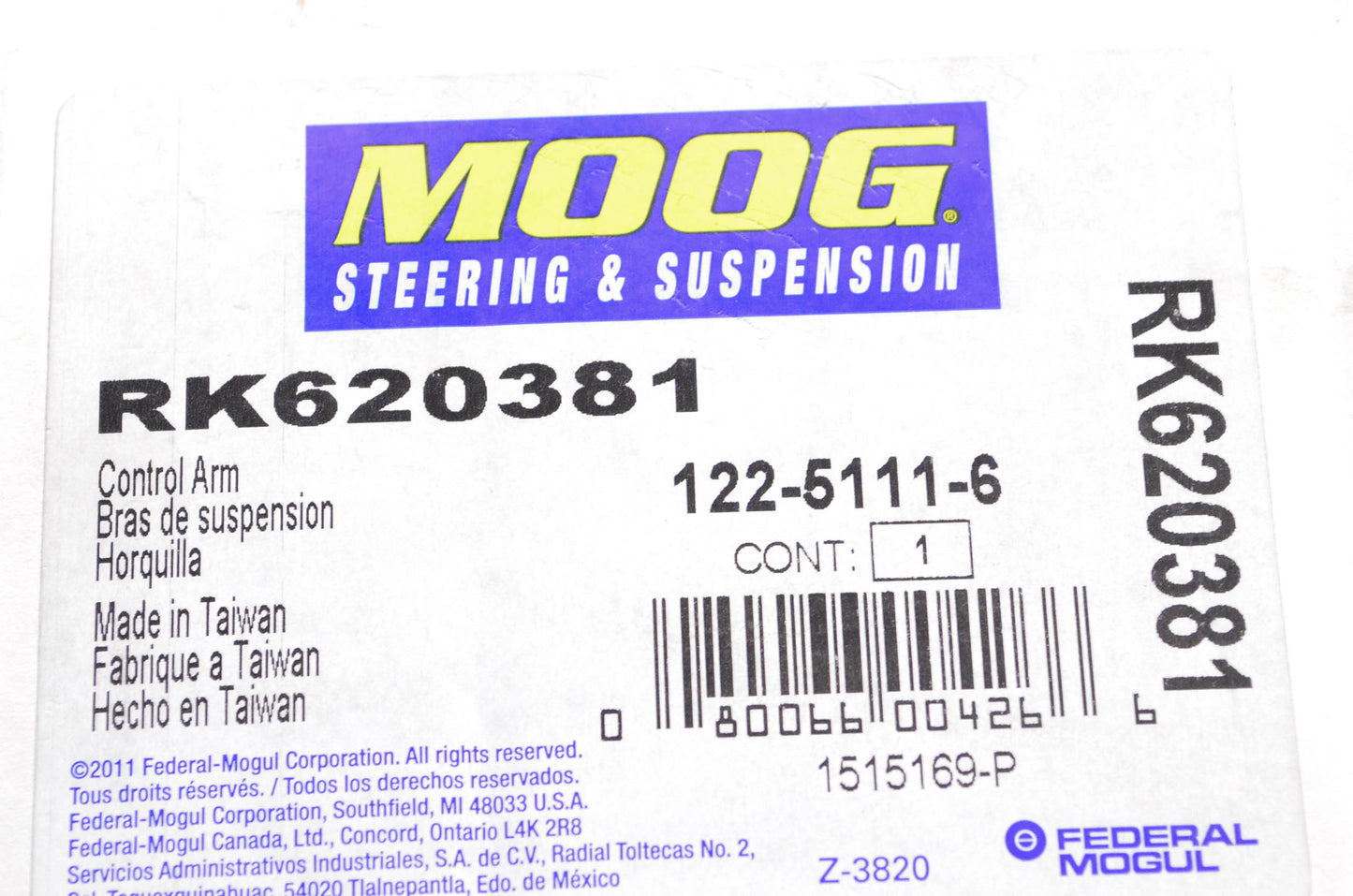 Moog RK620381 Control Arm W/ Ball Joint NOS