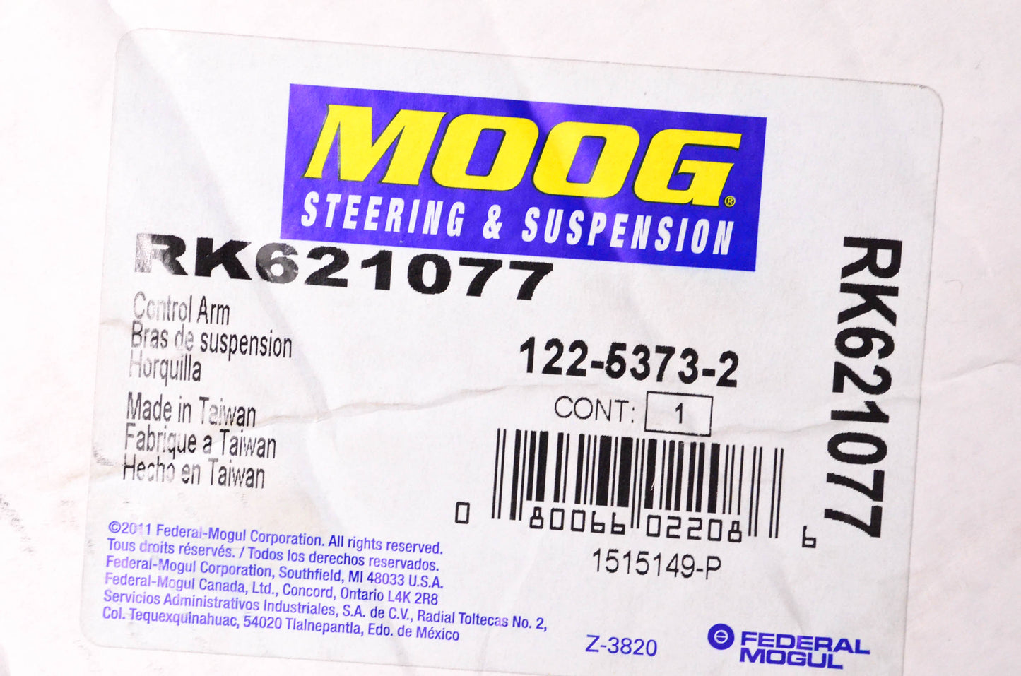 Moog RK621077 Control Arm W/ Ball Joint NOS
