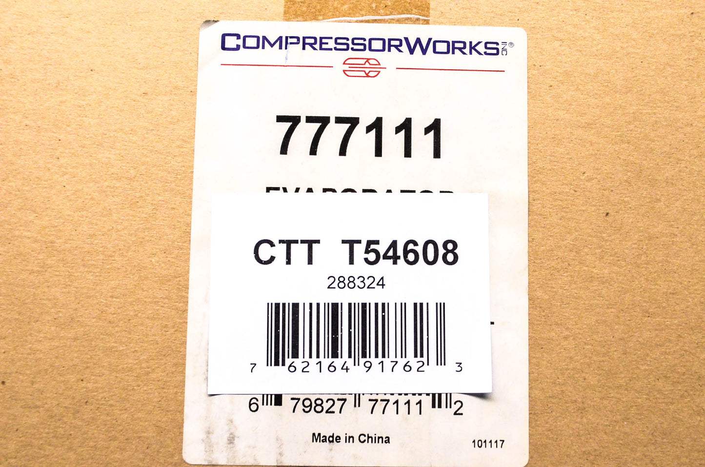 Compressor Works CTT T54608, 288324, 777111 A/C Evaporator Core NOS