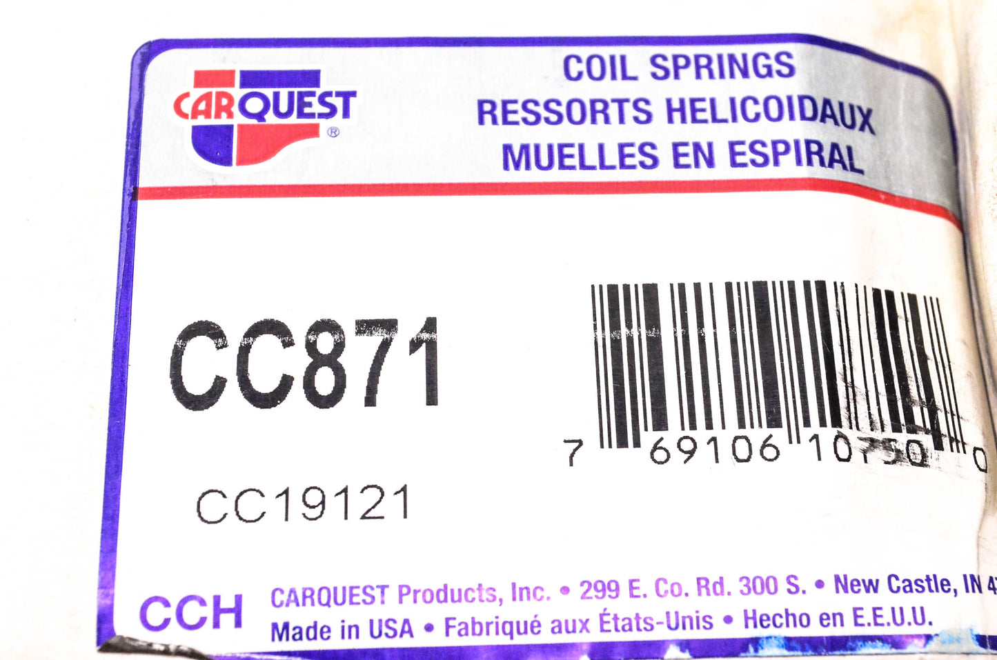 Carquest CC871, CC19121 Rear Coil Springs Kit NOS