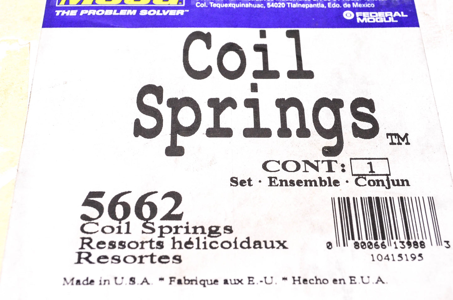 Moog 5662 Coil Springs Kit NOS