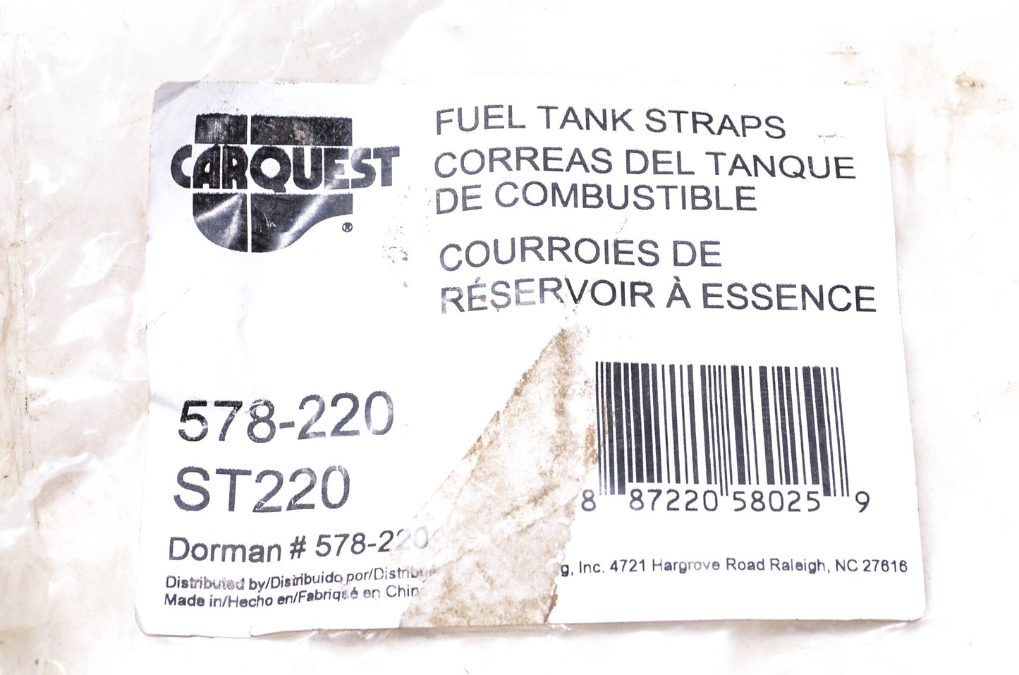 Carquest 578-220, ST220 Fuel Tank Straps Qty 2 NOS