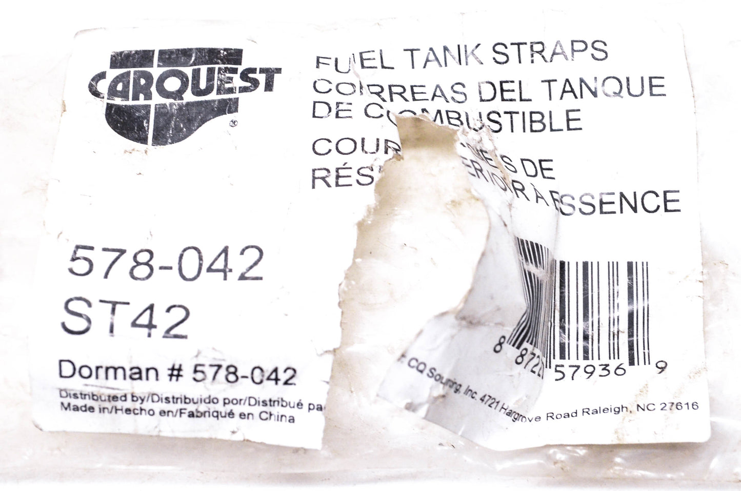 Carquest 578-042, ST42 Fuel Tank Straps Qty 2 NOS