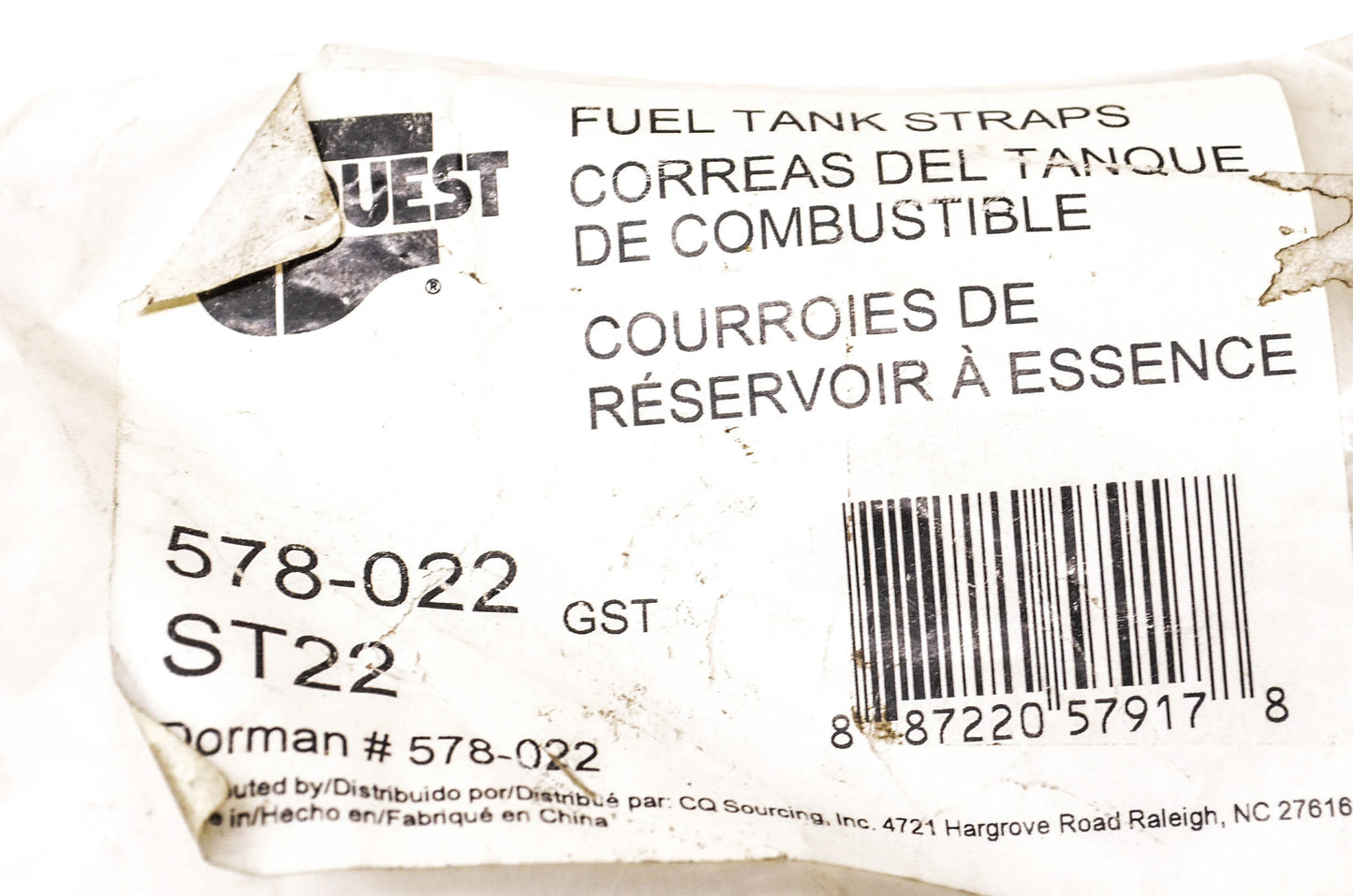 Carquest 578-022, ST22 Fuel Tank Straps Qty 2 NOS