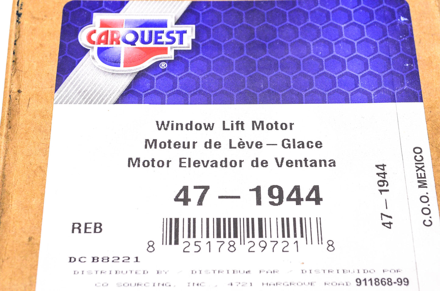 Carquest 47-1944 Remanufactured Window Lift Motor NOS