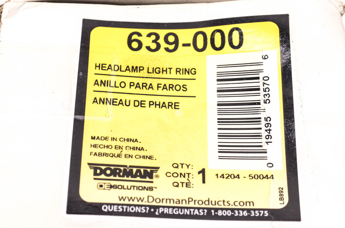 OEM Dorman 639-000, 14204-50044 Headlamp Light Ring QTY 2 NOS