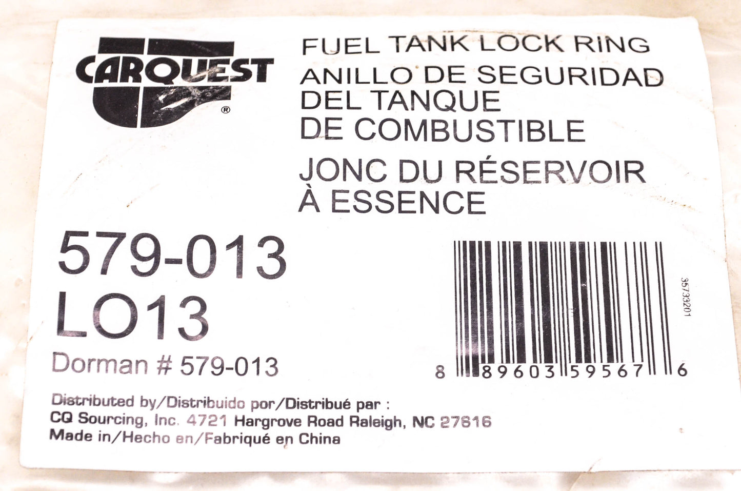 Carquest 579-013, LO13 Fuel Tank Lock Ring NOS