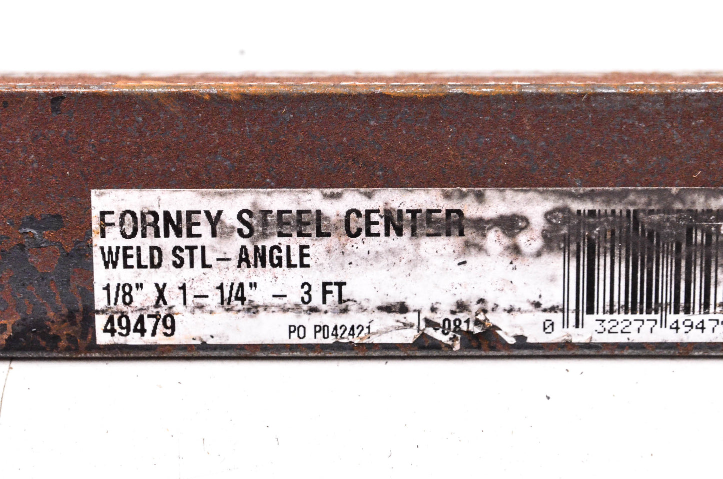 Forney 49479 1 1/4" x 1 1/4" x 1/8" x 3' Mild Carbon Steel Alloy NOS
