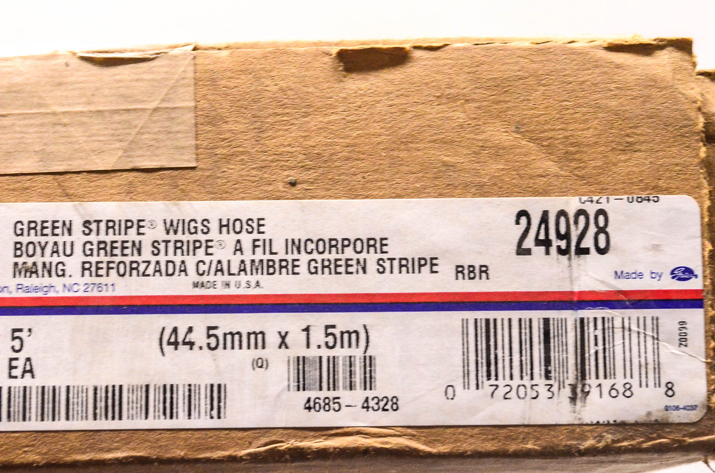 Gates 24928 Green Stripe Wigs Hose NOS