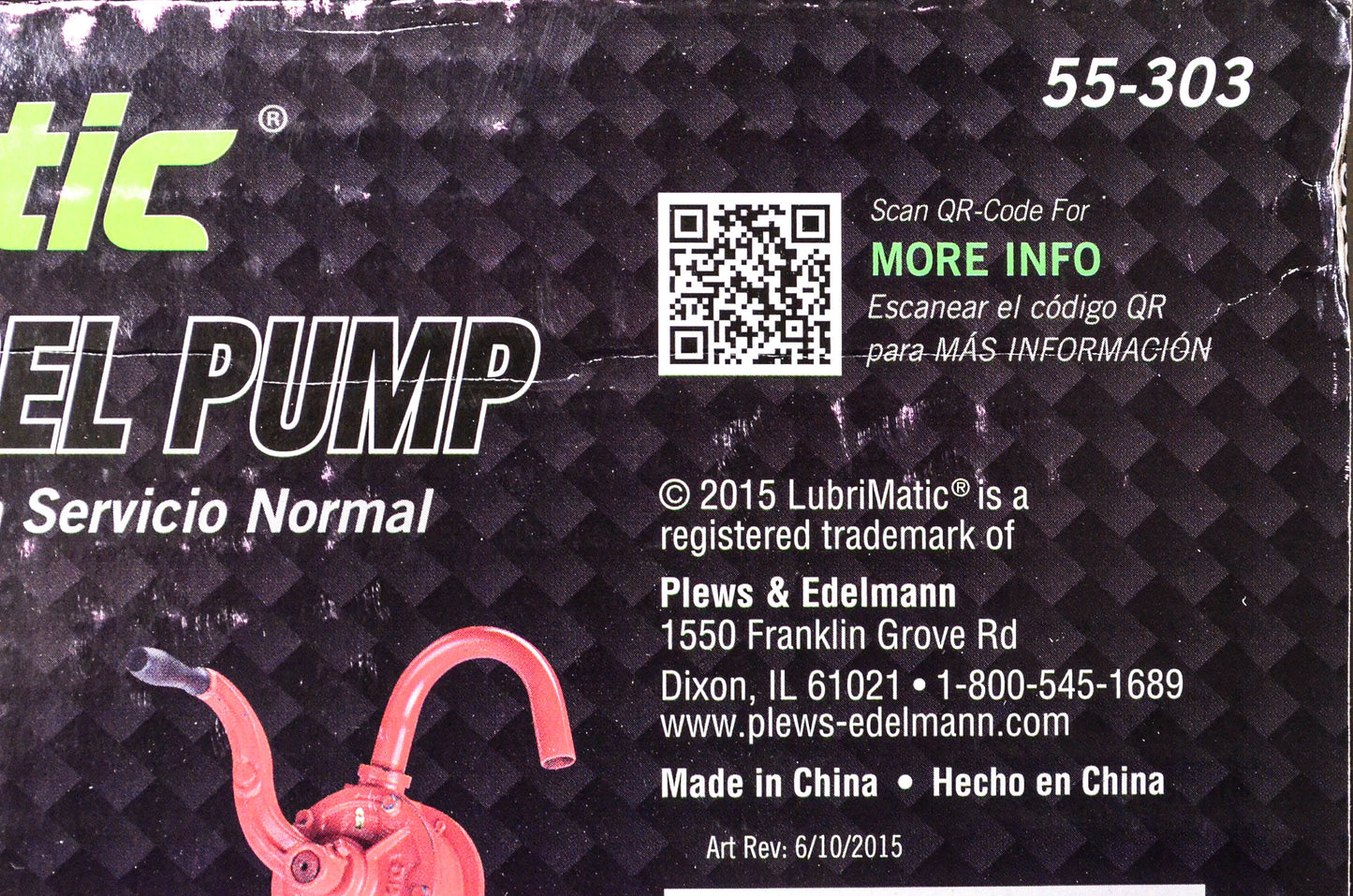 Lubrimatic 55-303 Rotary Barrel Pump NOS
