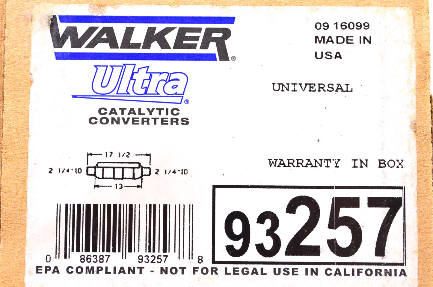 Walker 93257 Catalytic Converter NOS