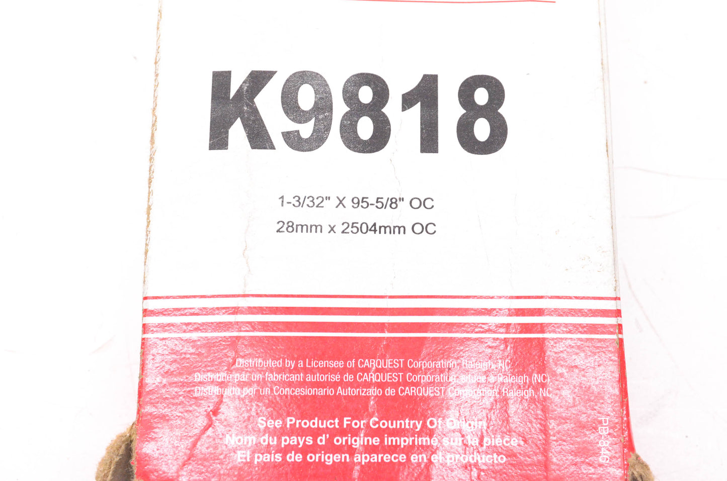 Carquest K9818 V-Ribbed Belt NOS